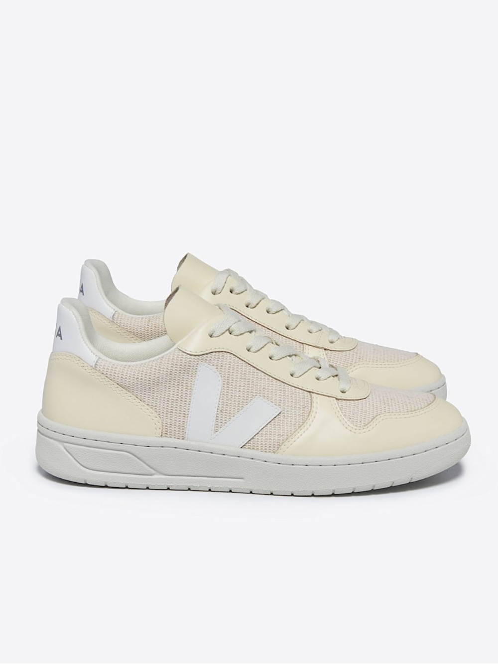 Veja V-10 Sneakers in Jute & White
